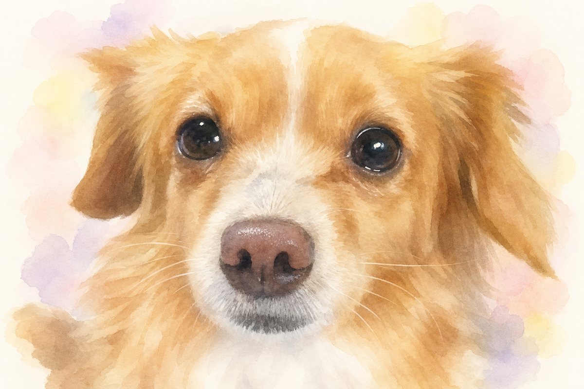水彩風で描いたチワワのイラスト