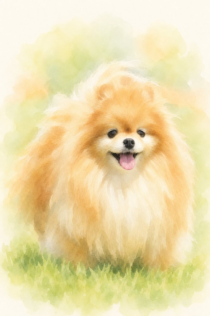 ポメラニアンのイラスト作例