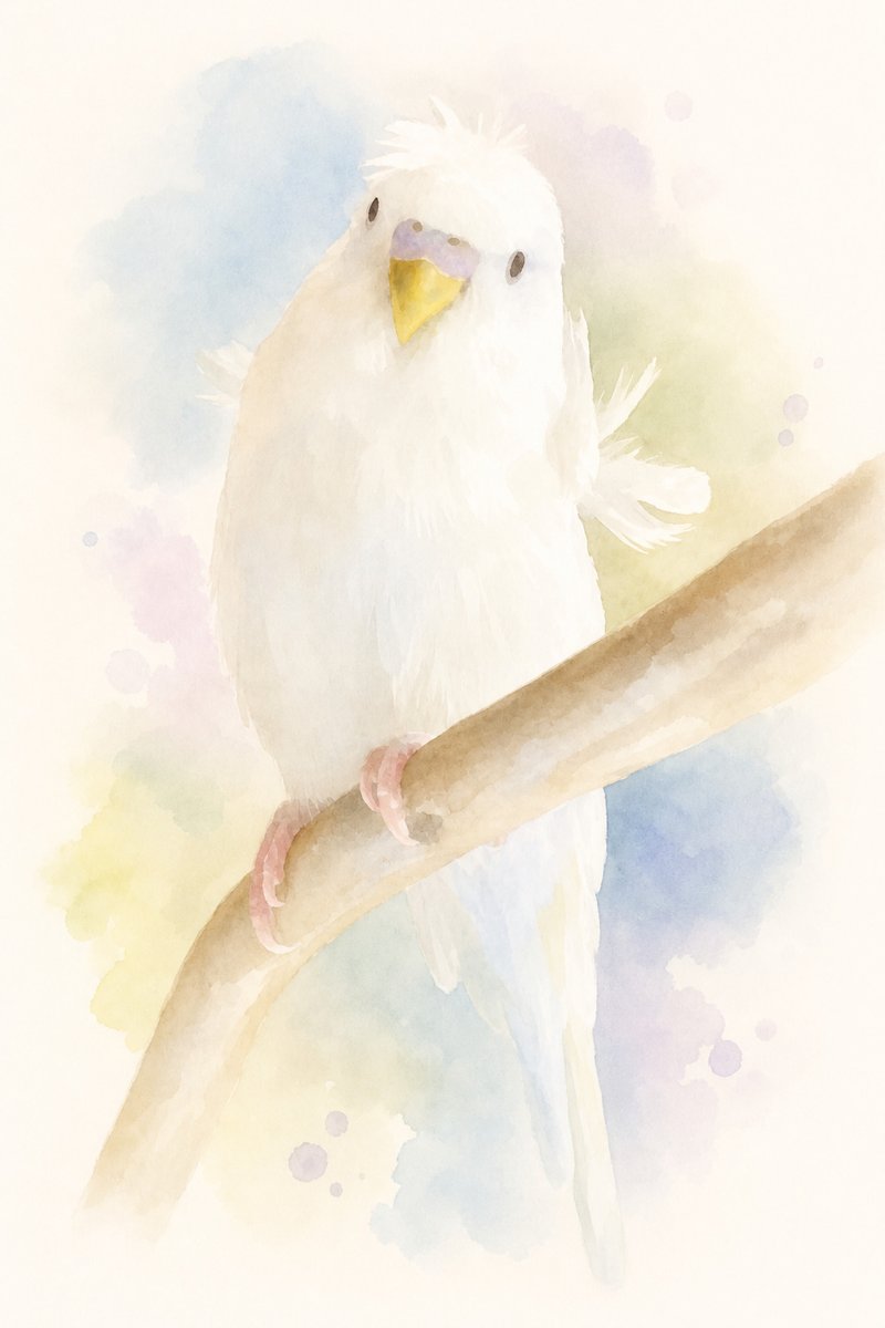 セキセイインコのイラスト作例