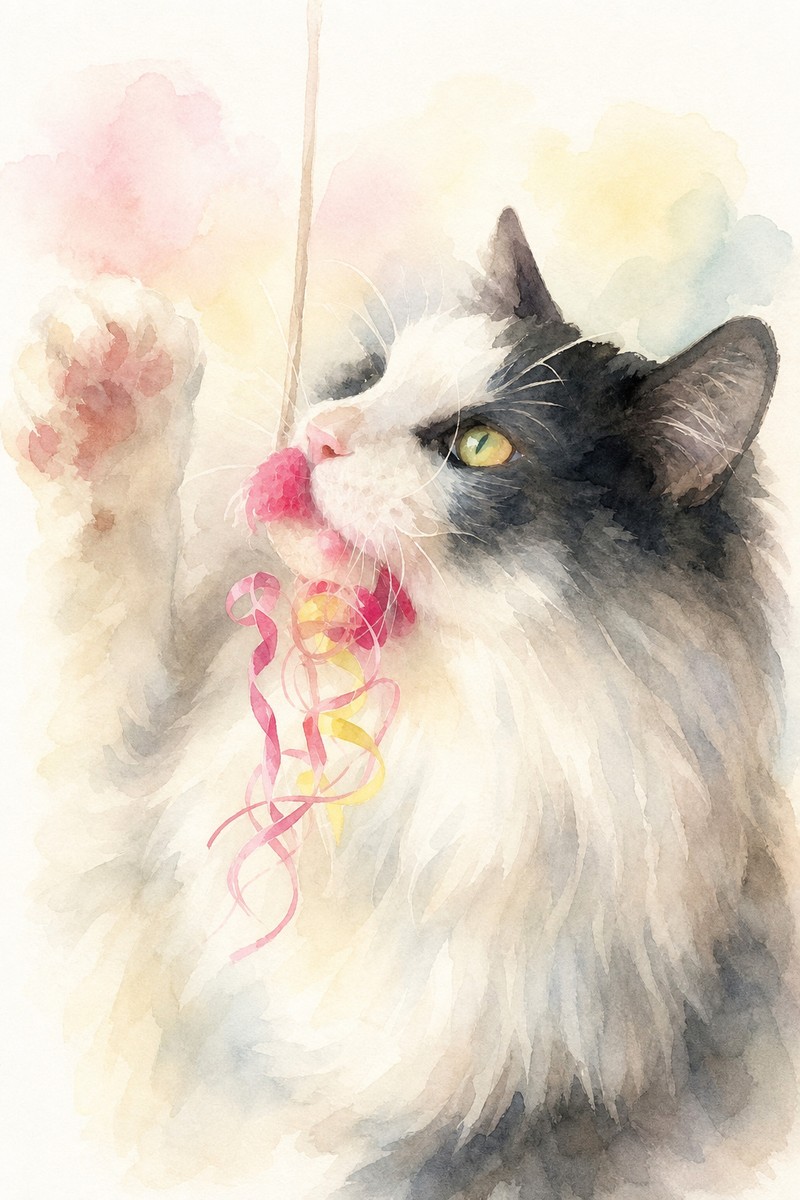 猫の水彩風イラスト作例5