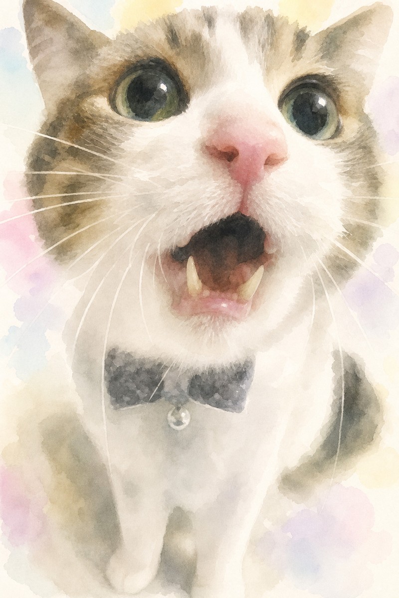 猫の水彩風イラスト作例10
