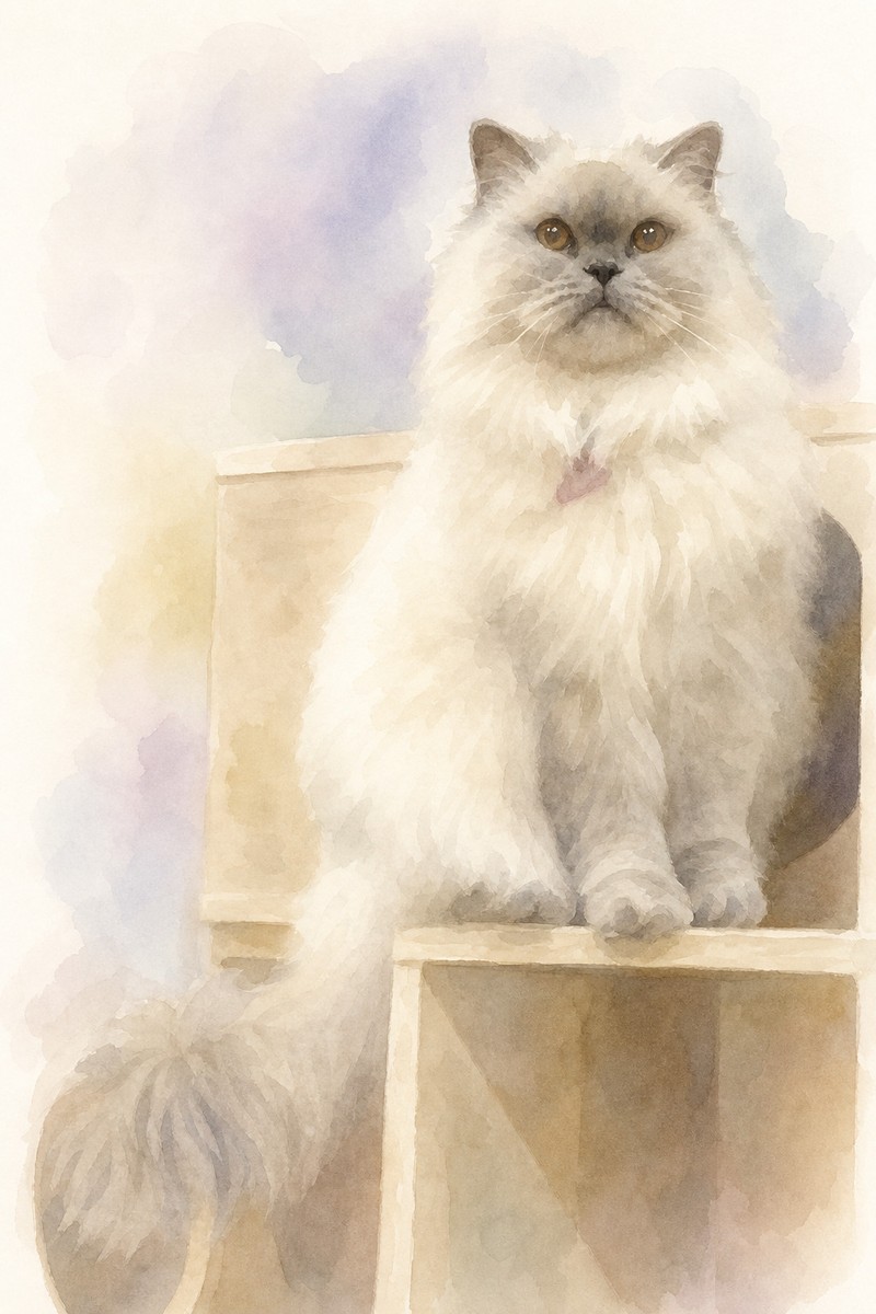 猫の水彩風イラスト作例11
