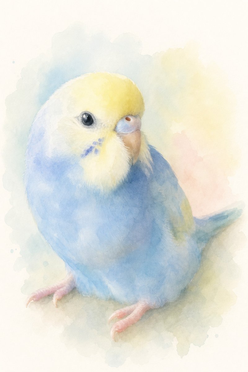 小鳥・小動物の水彩風イラスト作例6