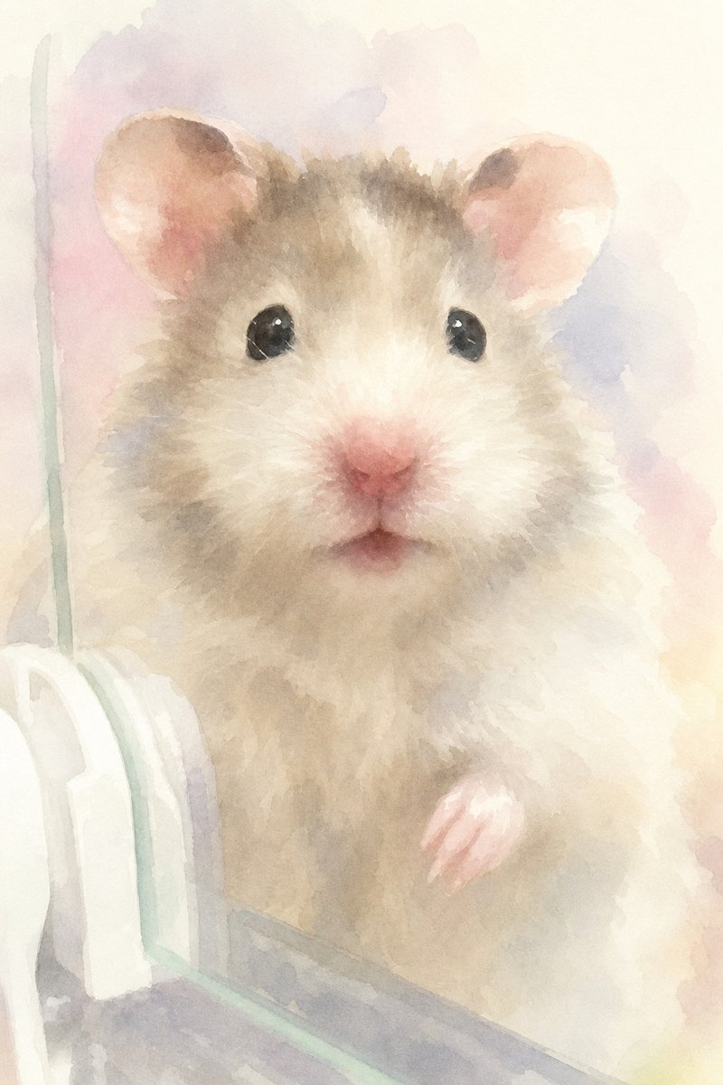 小鳥・小動物の水彩風イラスト作例7