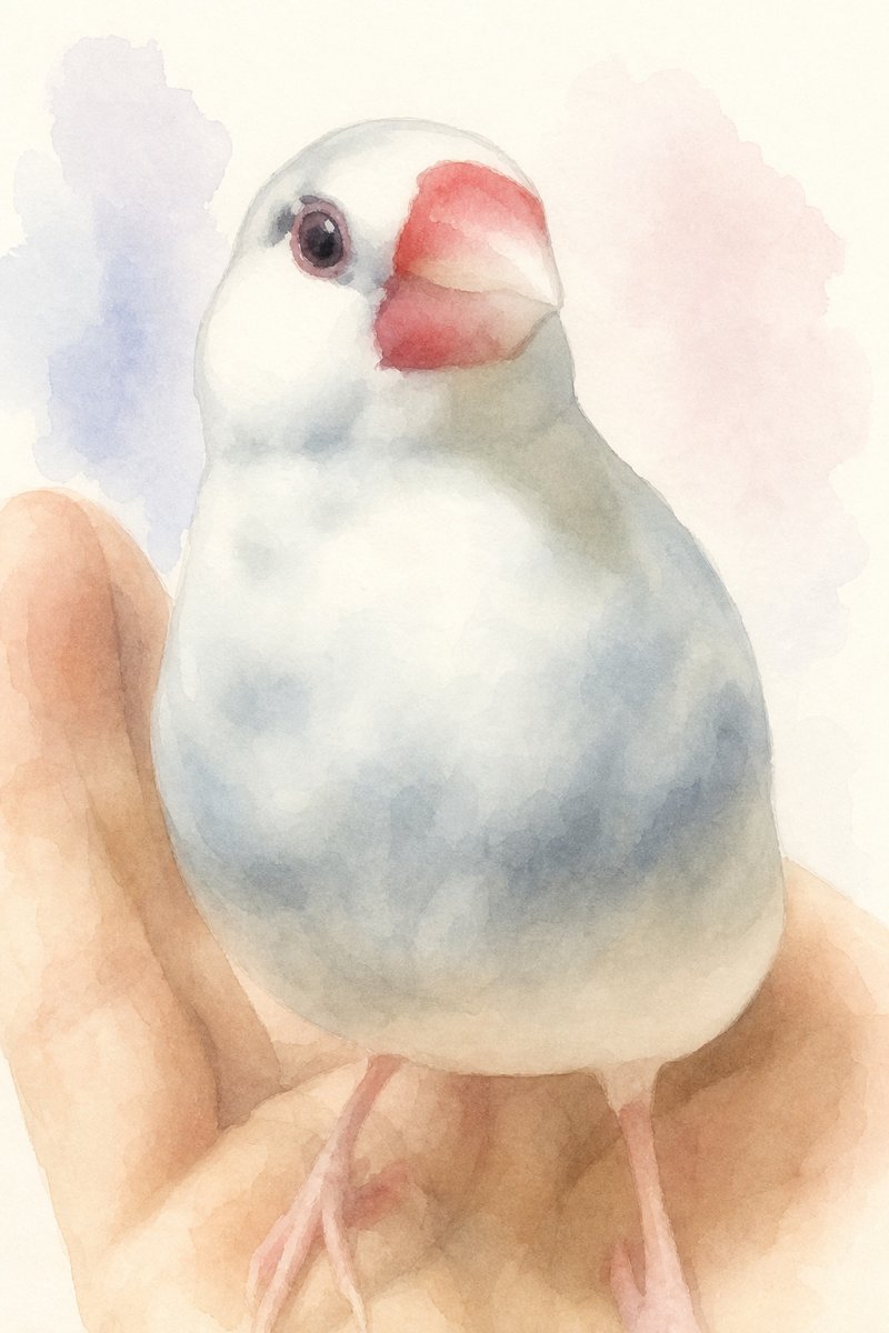 小鳥・小動物の水彩風イラスト作例8