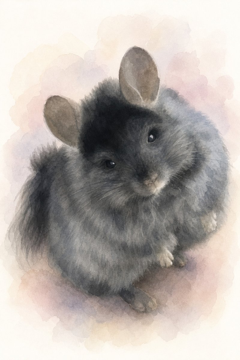 小鳥・小動物の水彩風イラスト作例9